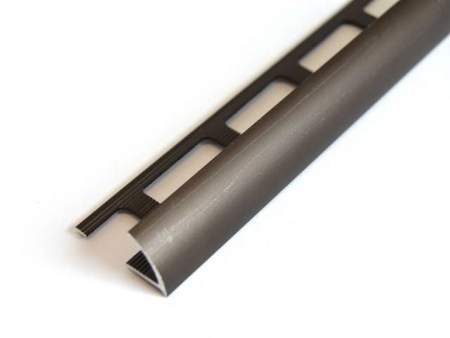 Ukončovací profil J oblý otvorený 10mm hnedá 2,5bm